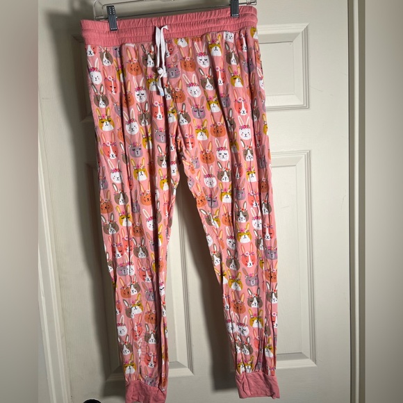 Little Sleepies Other - Little Sleepies Bunny Print Pajama Bottoms - Pink and White small mark